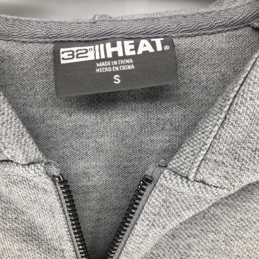 32 Degrees Heat Men's Full Zip Hooded Jacket Tight Knit Thermal Gray SMALL - Picture 3 of 6